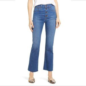 Madewell Cali Demi Boot jeans cropped raw hem button fly denim women new 37 24W